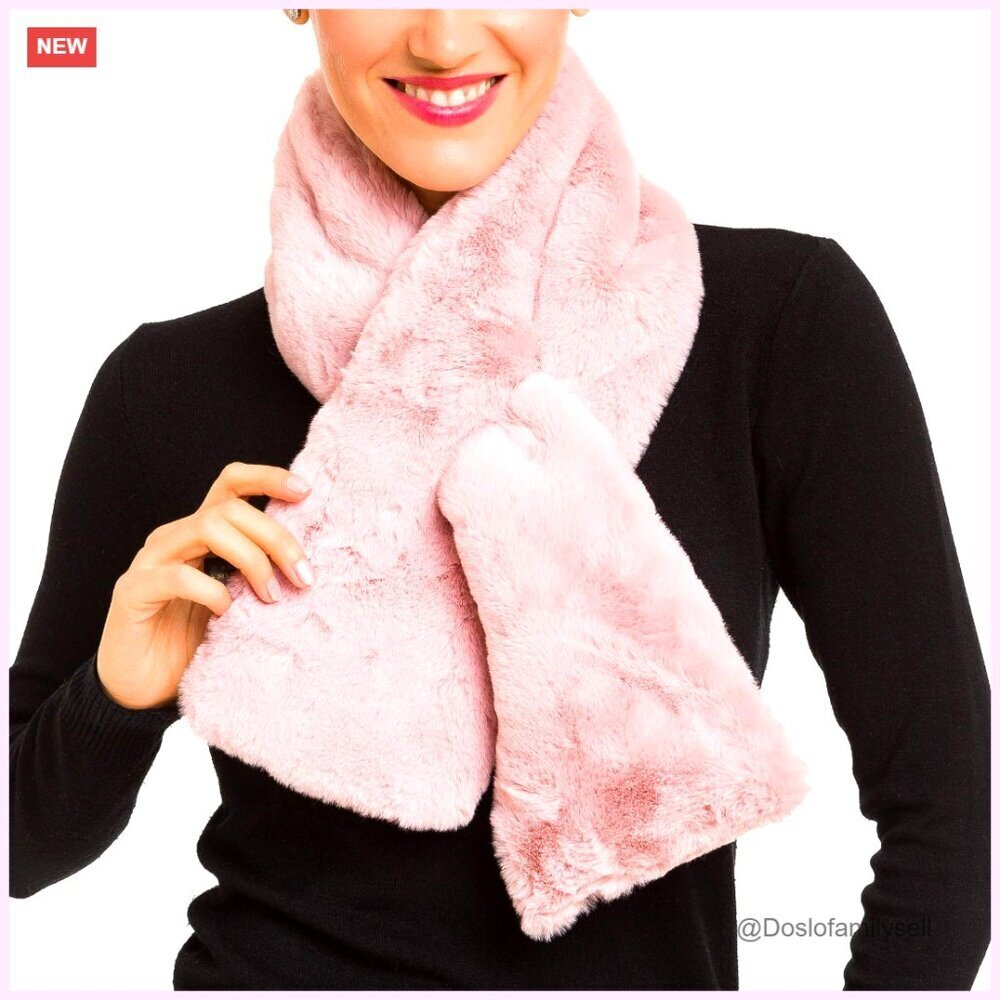 Faux Fur Collar Scarf Shrug for Women Winter Coat Dress Accessory